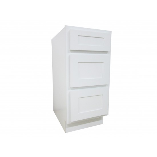 15 inch vanity cabinet white, knockdown, White, VA4015-3W