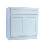 30 inch vanity cabinet white, knockdown, White