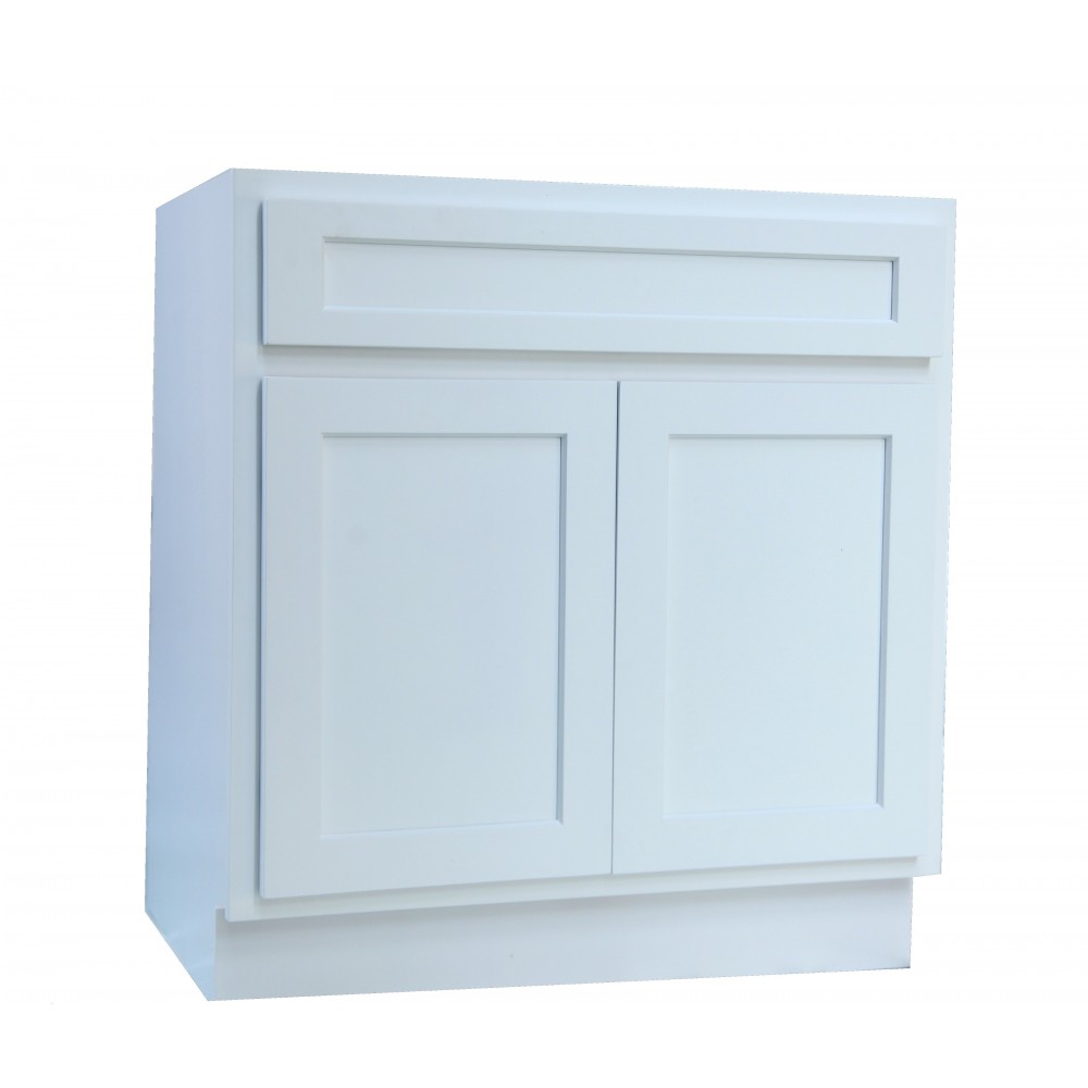 30 inch vanity cabinet white, knockdown, White