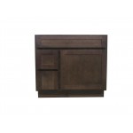 36 inch vanity cabinet brown, knockdown, Brown, VA4036-2LB
