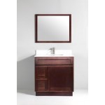 36 inch vanity cabinet brown, knockdown, Brown, VA4036-2LB