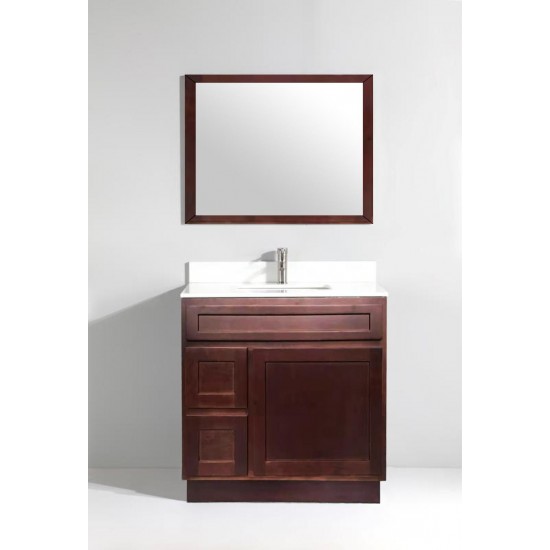 36 inch vanity cabinet brown, knockdown, Brown, VA4036-2LB