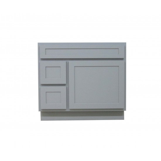 36 inch vanity cabinet grey, knockdown, Gray, VA4036-2LG