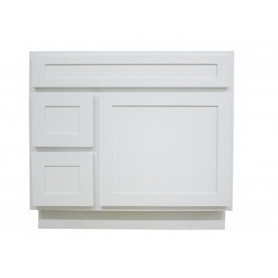 36 inch vanity cabinet white, knockdown, White, VA4036-2LW