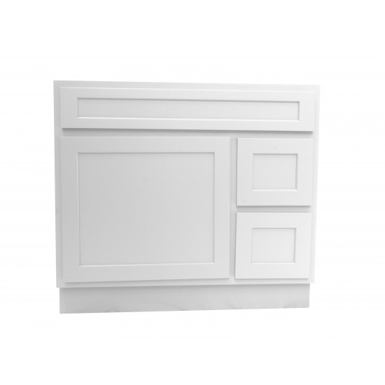 36 inch vanity cabinet white, knockdown, White, VA4036-2RW