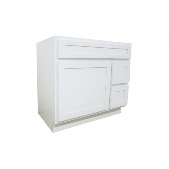 36 inch vanity cabinet white, knockdown, White, VA4036-2RW