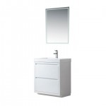 Vanity Art 30 Inch Single Sink Bathroom Vanity With Resin Top, White