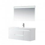 Vanity Art 48" LED Lighted Wall Hung Single Sink Vanity With Resin Top, White