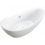 Freestanding bathtub, polished chrome round overflow and pop-up drain, VA6513