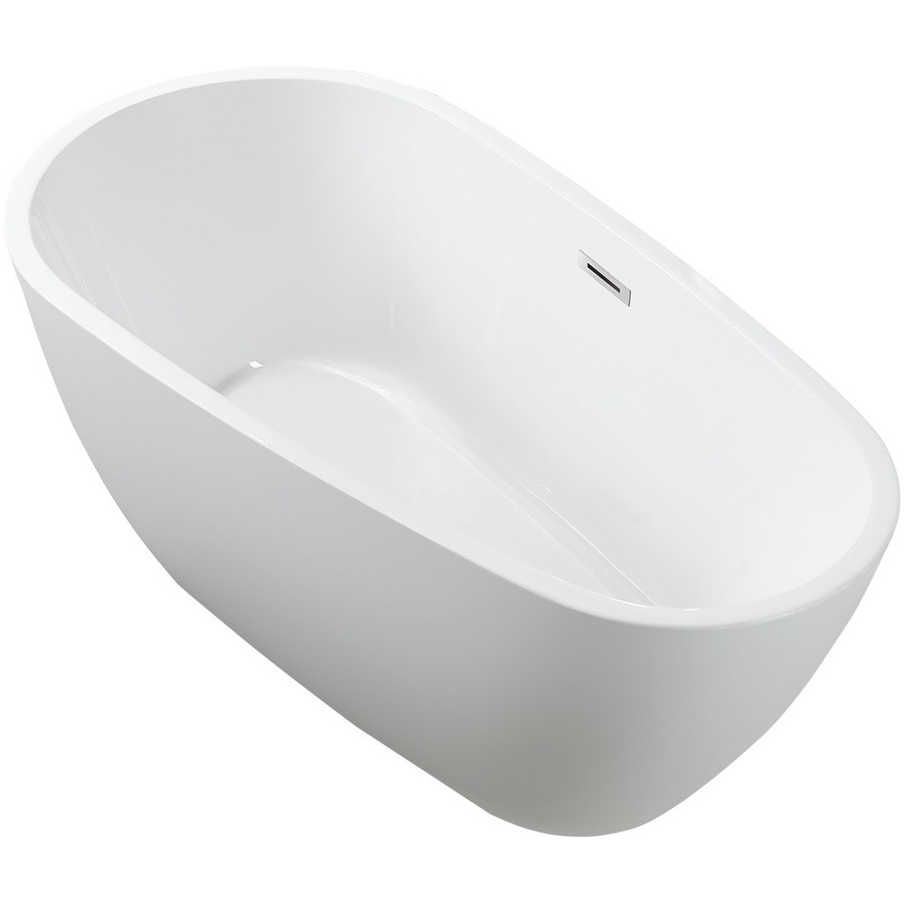 Freestanding bathtub, polished chrome slotted overflow, pop-up drain, VA6515