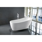 Freestanding bathtub, polished chrome slotted overflow, pop-up drain, VA6522-S