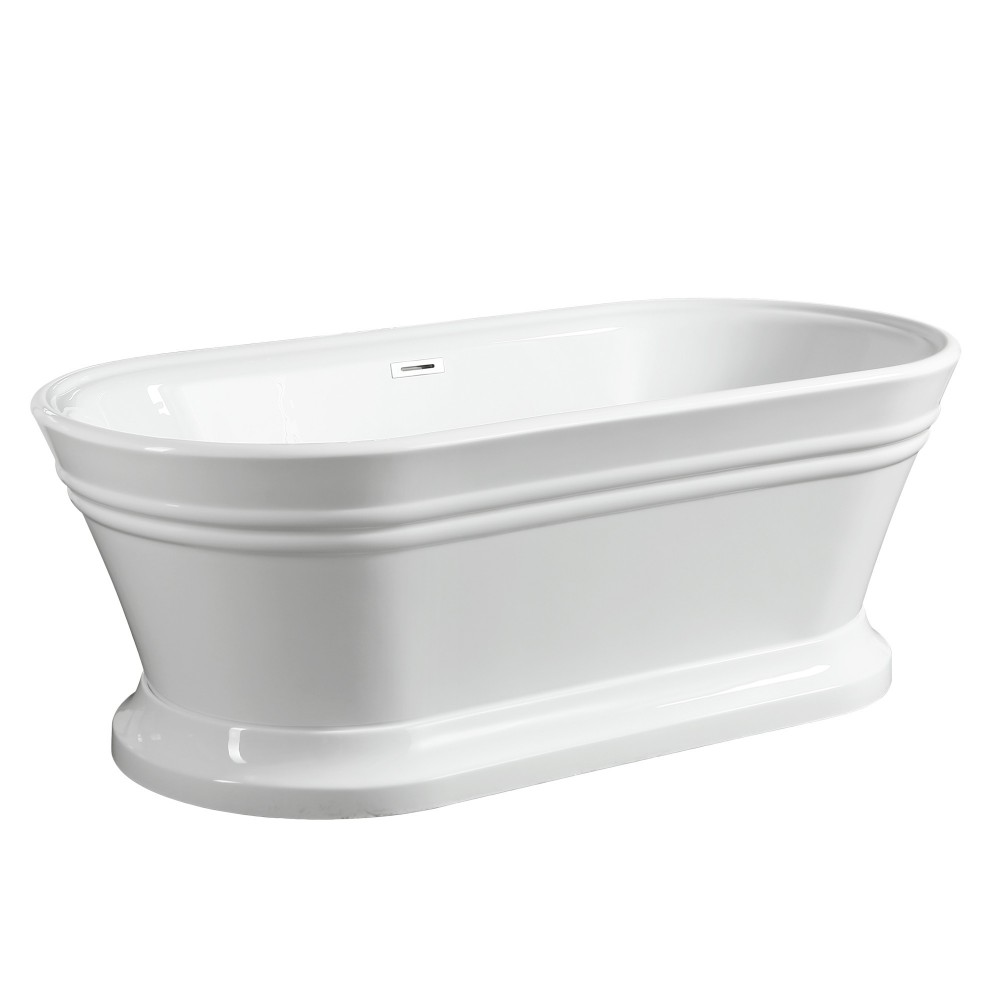 Freestanding bathtub, polished chrome slotted overflow, pop-up drain, VA6610 Freestanding bathtub, polished chrome slotted overflow, pop-up drain, VA6610