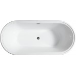 Freestanding bathtub, polished chrome slotted overflow, pop-up drain, VA6610