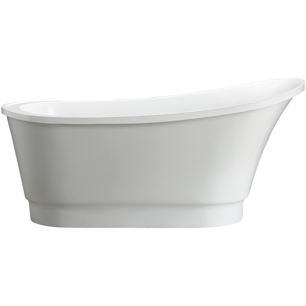 Freestanding bathtub, polished chrome round overflow and pop-up drain, VA6803