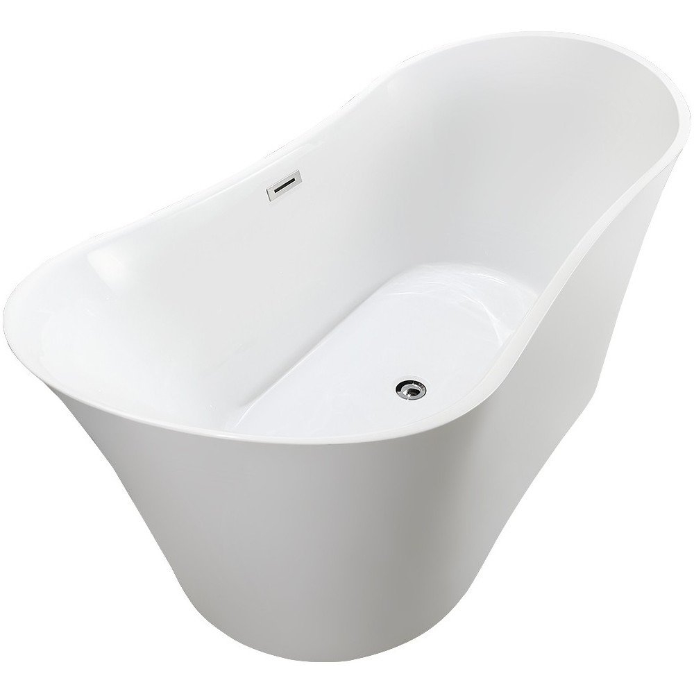 Freestanding bathtub, polished chrome slotted overflow, pop-up drain, VA6805