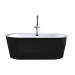 Freestanding bathtub, polished chrome round overflow and pop-up drain, VA6812-BL