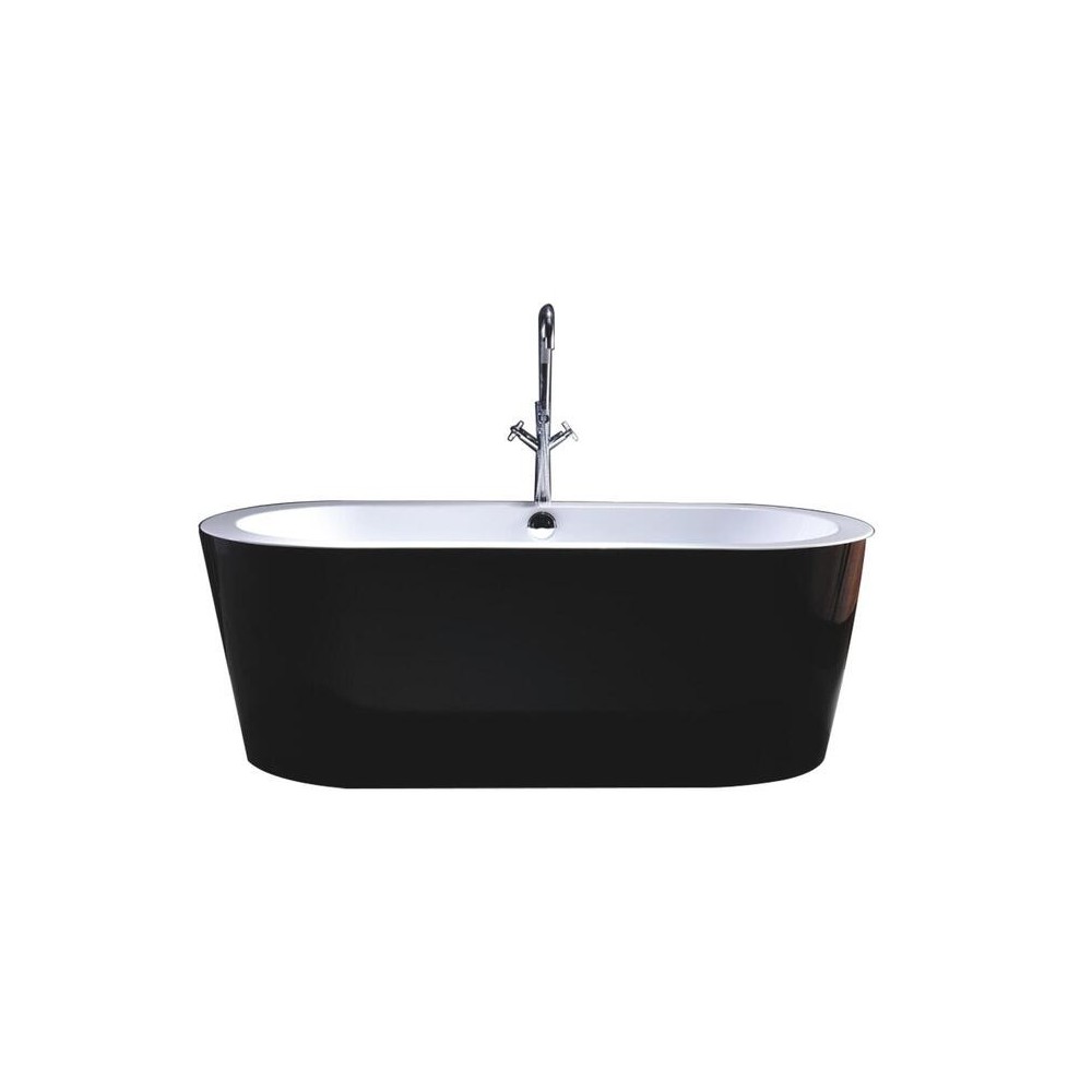 Freestanding bathtub, polished chrome round overflow and pop-up drain, VA6812-BL