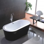 Freestanding bathtub, polished chrome round overflow and pop-up drain, VA6812-BL