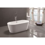 Freestanding bathtub, polished chrome round overflow and pop-up drain, VA6812-S