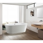 Freestanding bathtub, polished chrome round overflow and pop-up drain, VA6812-S