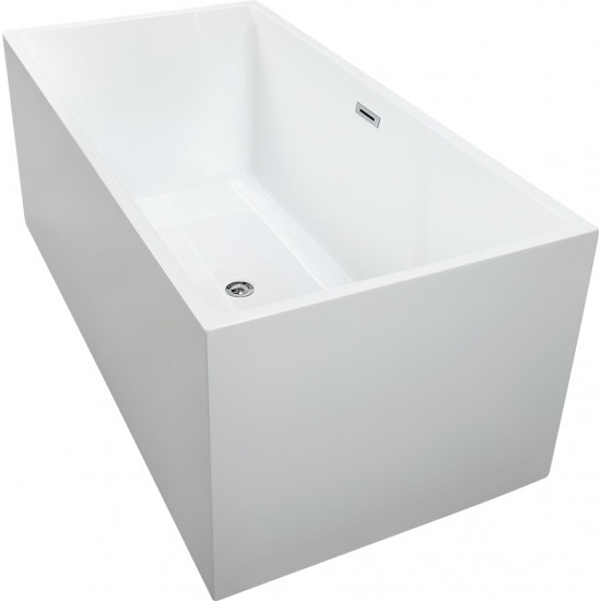 Freestanding bathtub, polished chrome slotted overflow, pop-up drain, VA6813B