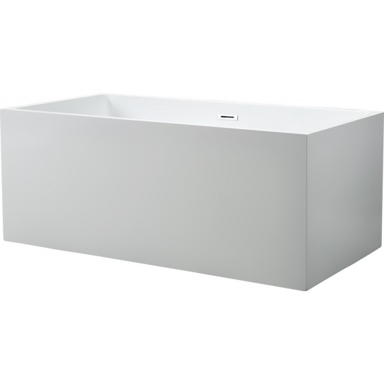 Freestanding bathtub, polished chrome slotted overflow, pop-up drain, VA6813B-L
