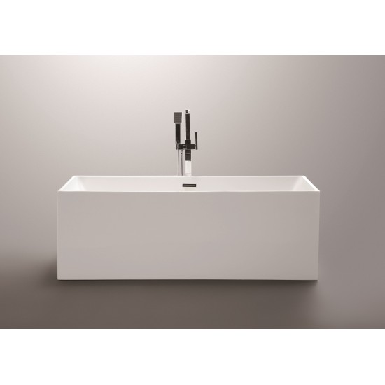 Freestanding bathtub, polished chrome slotted overflow, pop-up drain, VA6813B-L
