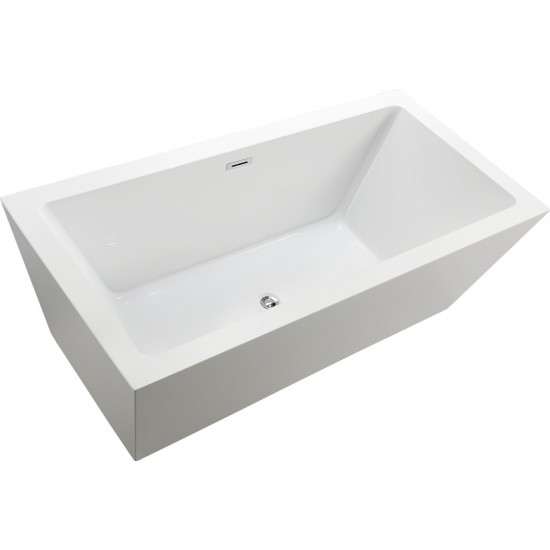 Freestanding bathtub, polished chrome slotted overflow, pop-up drain, VA6814