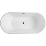 Freestanding bathtub, polished chrome slotted overflow, pop-up drain, VA6815-L