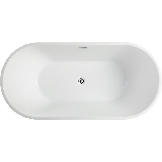 Freestanding bathtub, polished chrome slotted overflow, pop-up drain, VA6815-L