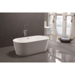 Freestanding bathtub, polished chrome slotted overflow, pop-up drain, VA6815-L