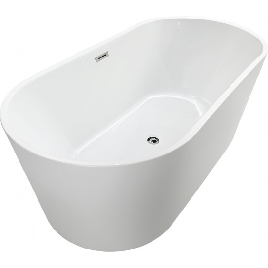 Freestanding bathtub, polished chrome slotted overflow, pop-up drain, VA6815-XS