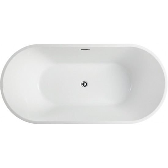 Freestanding bathtub, polished chrome slotted overflow, pop-up drain, VA6815-XS