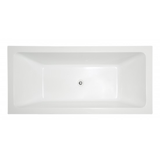 Freestanding bathtub, polished chrome slotted overflow, pop-up drain, VA6817-L