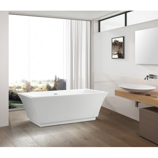 Freestanding bathtub, polished chrome slotted overflow, pop-up drain, VA6817-L