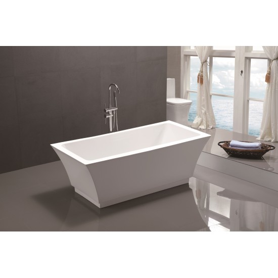 Freestanding bathtub, polished chrome slotted overflow, pop-up drain, VA6817-L