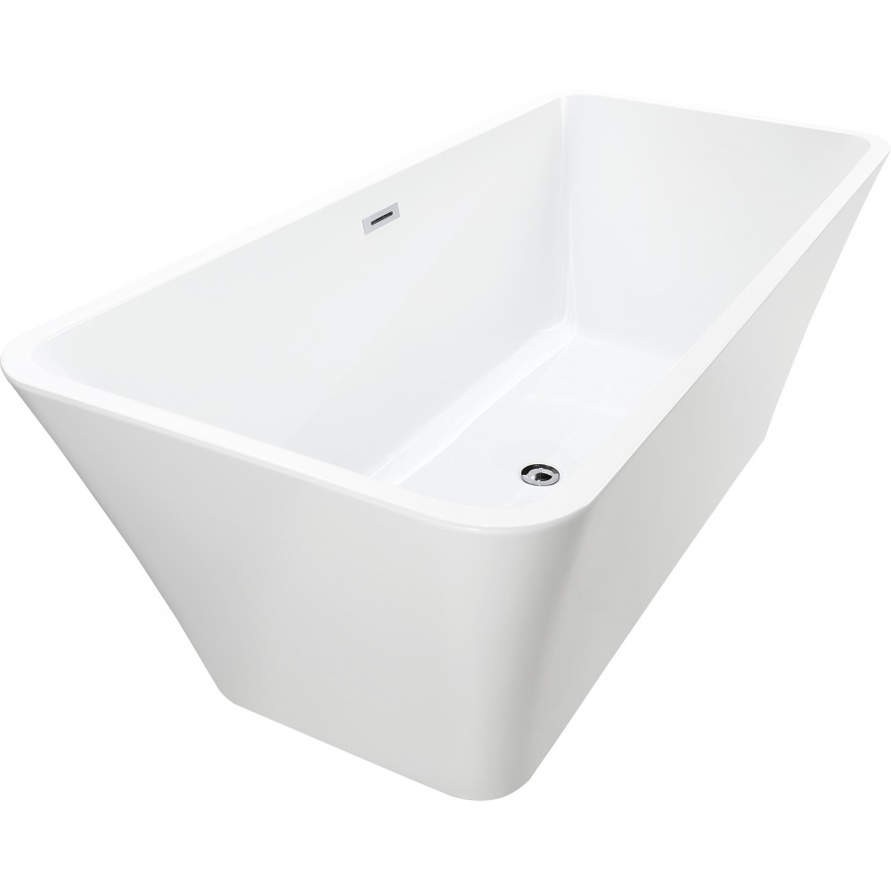 Freestanding bathtub, polished chrome slotted overflow, pop-up drain, VA6820