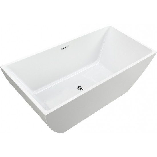 Freestanding bathtub, polished chrome slotted overflow, pop-up drain, VA6821