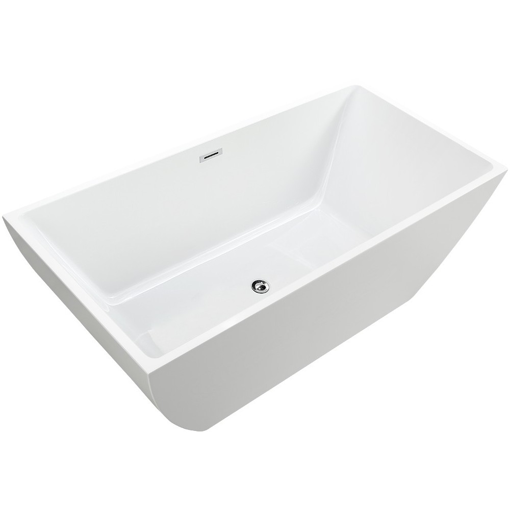 Freestanding bathtub, polished chrome slotted overflow, pop-up drain, VA6821