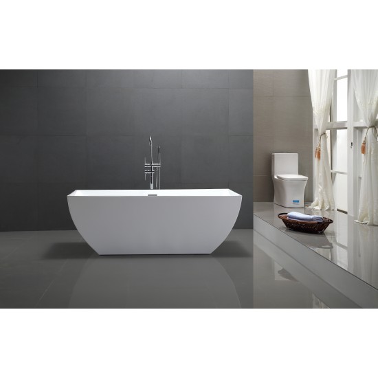 Freestanding bathtub, polished chrome slotted overflow, pop-up drain, VA6821