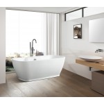 Freestanding bathtub, polished chrome round overflow and pop-up drain, VA6835