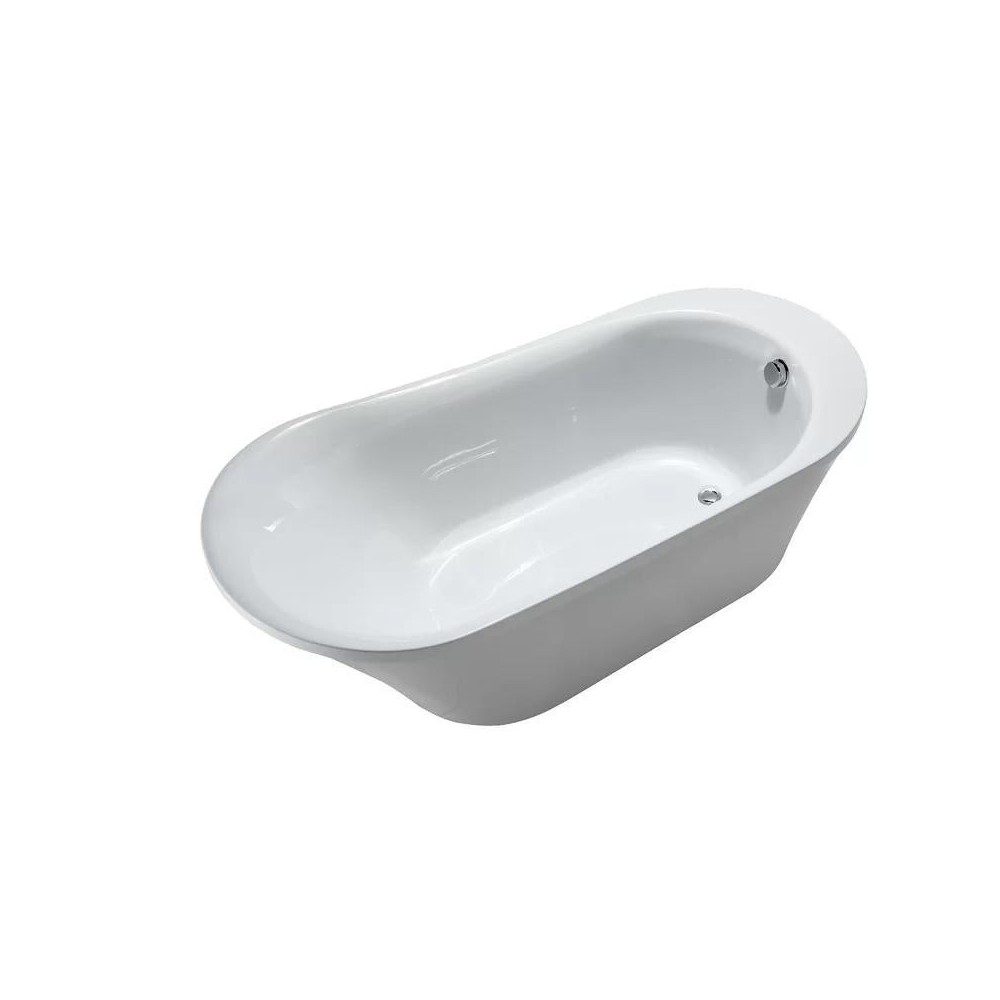 Freestanding bathtub, polished chrome round overflow and pop-up drain, VA6839