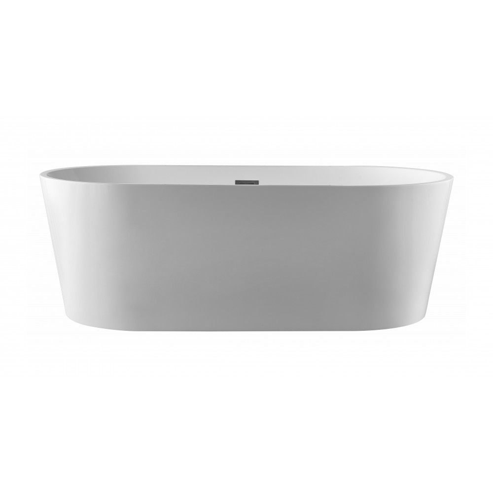 Freestanding bathtub, polished chrome slotted overflow, pop-up drain, VA6901-S