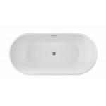 Freestanding bathtub, polished chrome slotted overflow, pop-up drain, VA6901-S