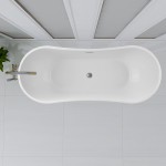 Freestanding bathtub, polished chrome slotted overflow, pop-up drain, VA6903
