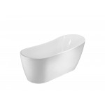 Freestanding bathtub, polished chrome slotted overflow, pop-up drain, VA6904-S