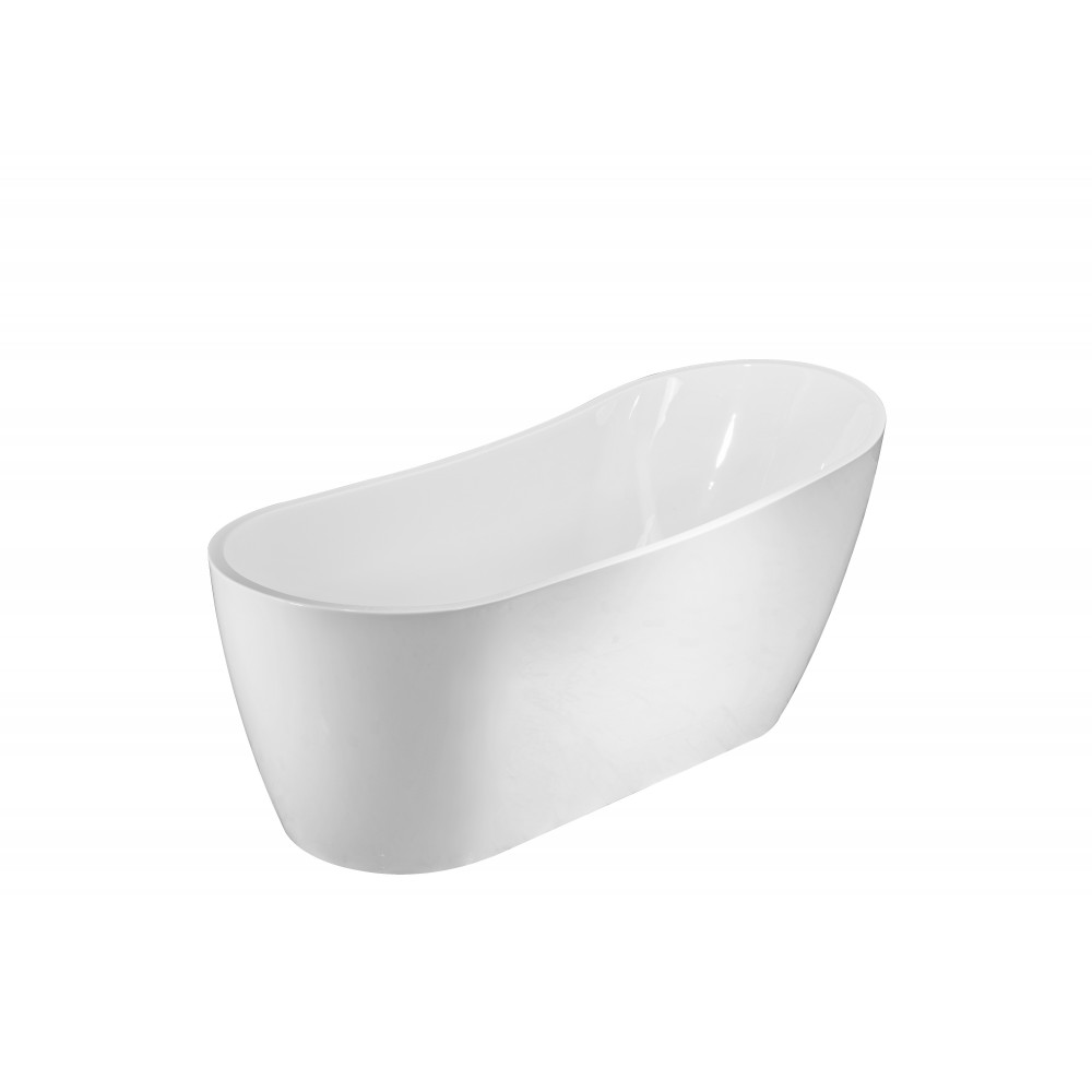 Freestanding bathtub, polished chrome slotted overflow, pop-up drain, VA6904-S