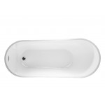 Freestanding bathtub, polished chrome slotted overflow, pop-up drain, VA6904-S