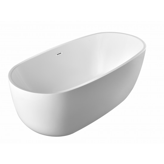 Freestanding bathtub, polished chrome slotted overflow, pop-up drain, VA6906-S