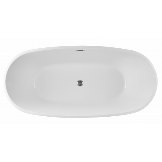 Freestanding bathtub, polished chrome slotted overflow, pop-up drain, VA6906-L